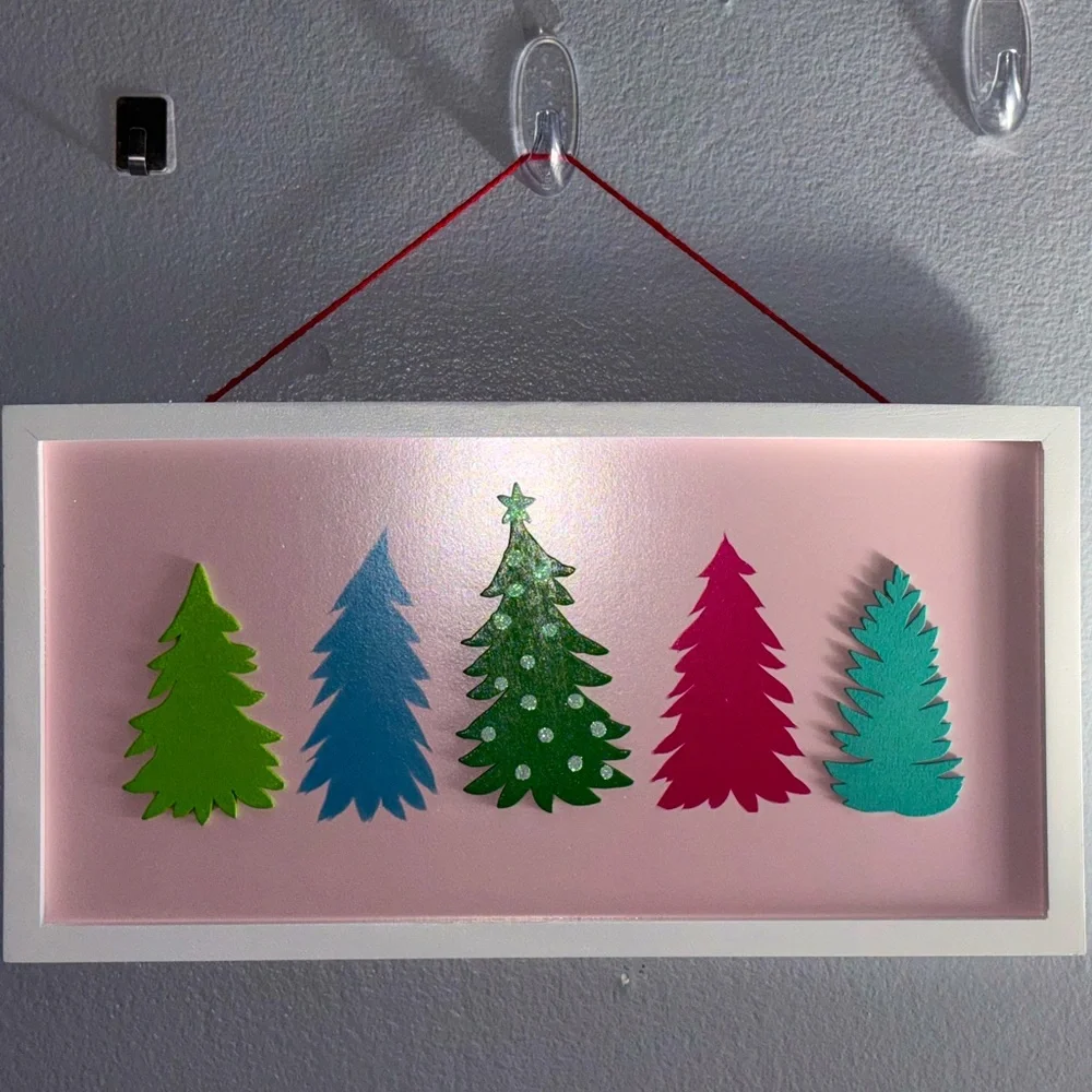 Target Pink Wood Christmas Tree Sign / Picture